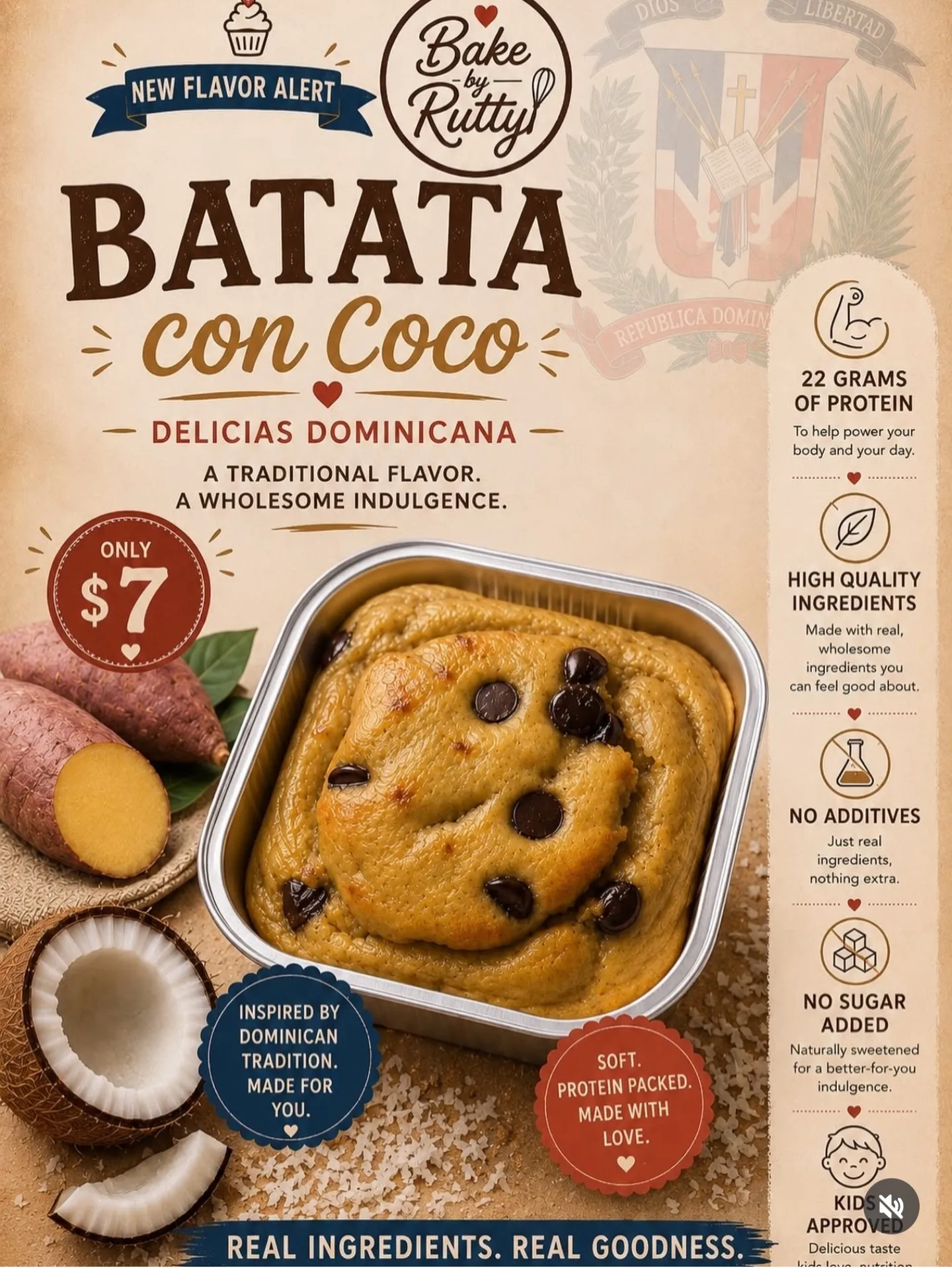 Batata con Coco protein cake